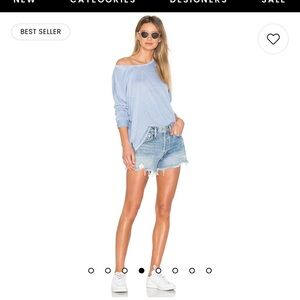 Agolde Parker Vintage cut off jean shorts. Button up, front and back pockets